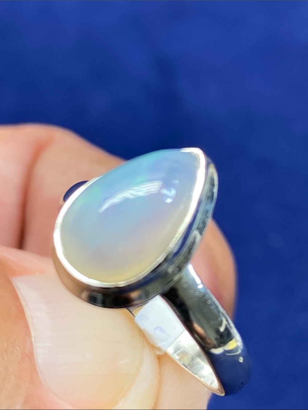 ETHIOPIAN OPAL RING SIZE 7 IN SOLID STERLING SILVER 925 - Picture 3 of 7